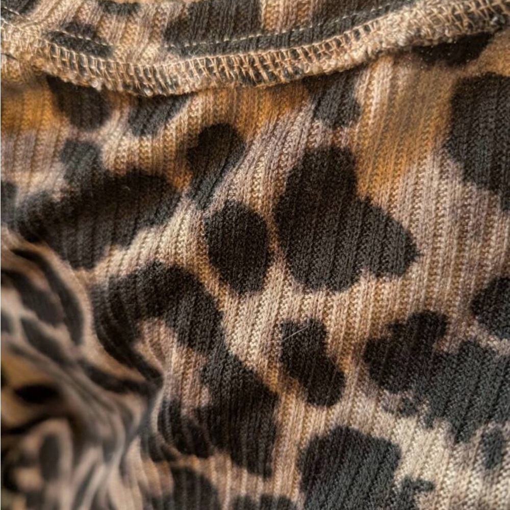 Leopard Print Pocket Wide Leg Bib Overalls Jumpsuit - Picture 8 of 11